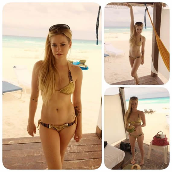 Avril Lavigne bikini tris