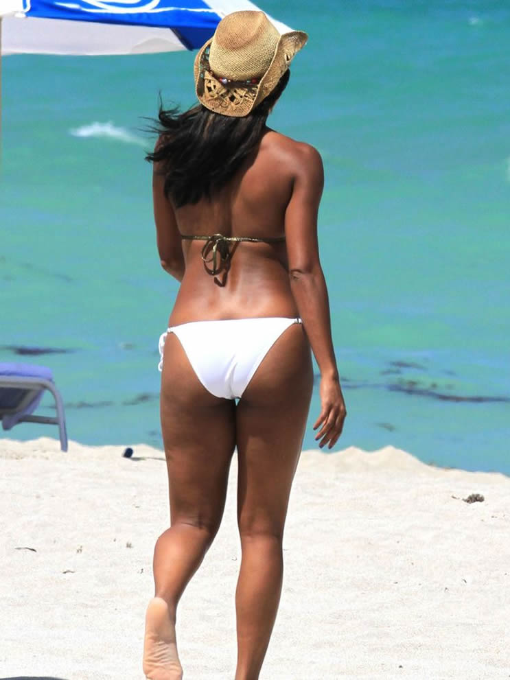 Gabrielle Union in white bikini booty