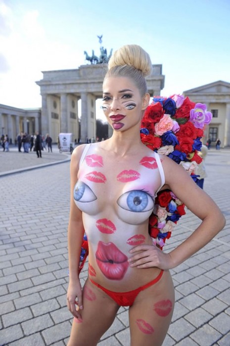 Micaela Schaefer Boobs for Valentine's day in Berlin