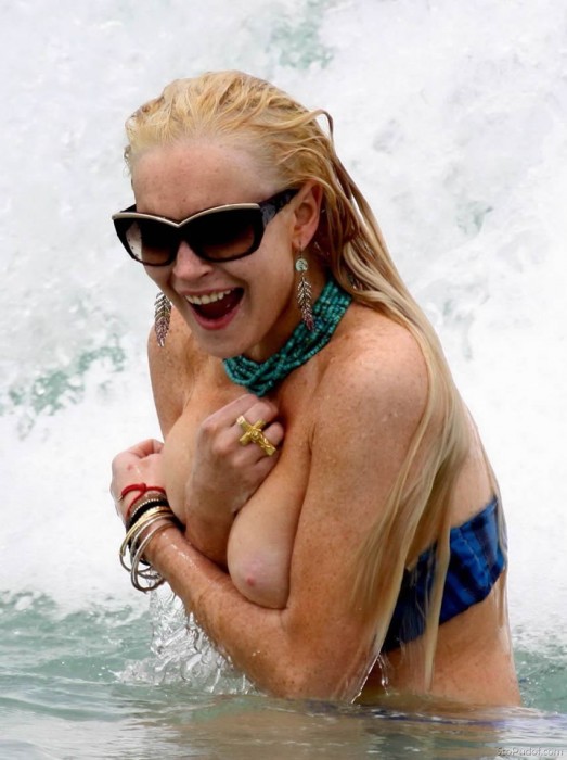 Lindsay Lohan Nipples Photo Miami Beach