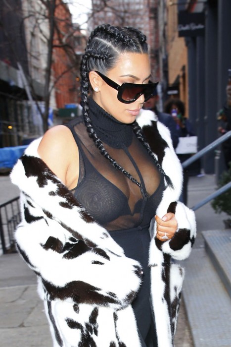 Kim Kardashian's Massive Mommy Boobs in See Through Bra