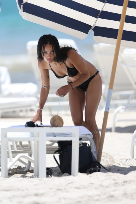 Zoe Kravitz at the beach in Miami