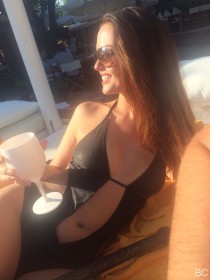 Jennifer Metcalfe in black swimsuit leaked pic