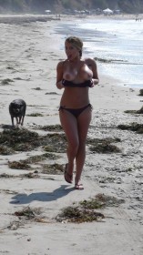 Johanna Boggio Topless at the beach